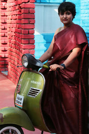Reader's delight Chattisgarh Brown Pure Tussar Silk Saree | Silk Mark Certified - Seven Sarees - Saree - Seven Sarees