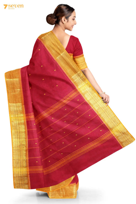 RojaManikulai Madurai Red Pure Cotton Saree - Seven Sarees - Saree - Seven Sarees