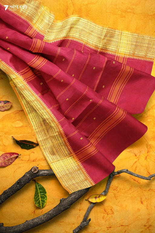 RojaManikulai Madurai Red Pure Cotton Saree - Seven Sarees - Saree - Seven Sarees