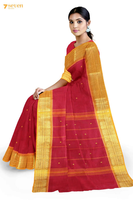 RojaManikulai Madurai Red Pure Cotton Saree - Seven Sarees - Saree - Seven Sarees