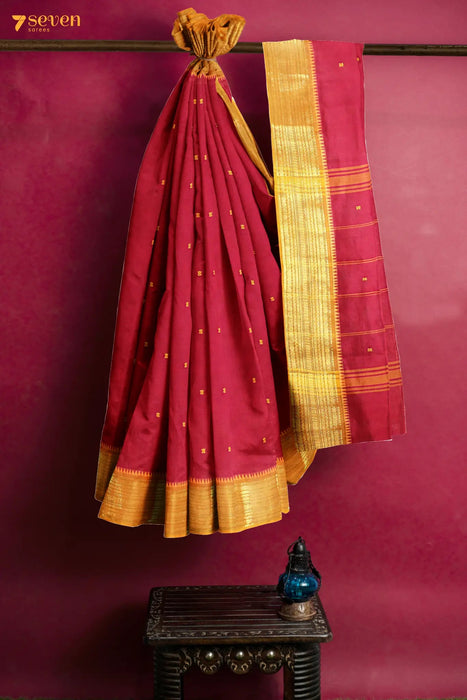 RojaManikulai Madurai Red Pure Cotton Saree - Seven Sarees - Saree - Seven Sarees