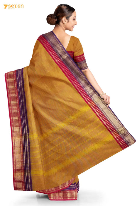 Sanbagam Madurai Yellow Pure Cotton Saree - Seven Sarees - Saree - Seven Sarees