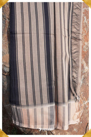 Saradha Mangalagiri Handloom Black/Cream Pure Cotton Saree - Seven Sarees - Saree - Seven Sarees