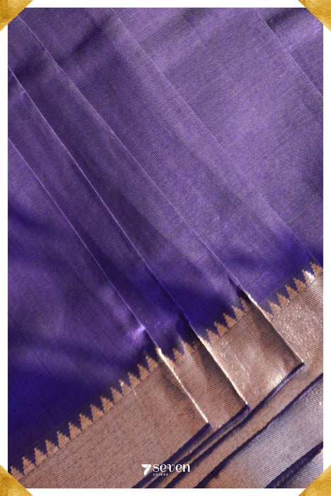 Sashwati Mangalagiri Handloom Purple Silk-Cotton Saree - Seven Sarees - Saree - Seven Sarees