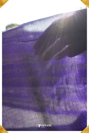 Sashwati Mangalagiri Handloom Purple Silk-Cotton Saree - Seven Sarees - Saree - Seven Sarees