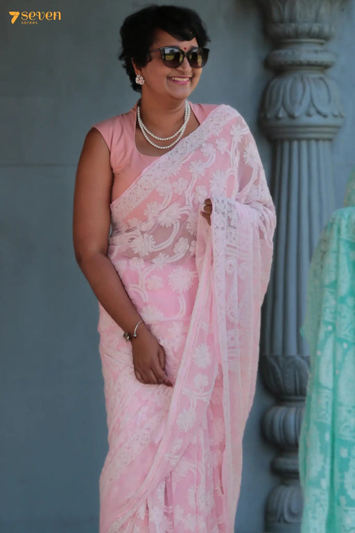 Lavender Weaving Designer Lucknowi Chikankari Saree – Leemboodi