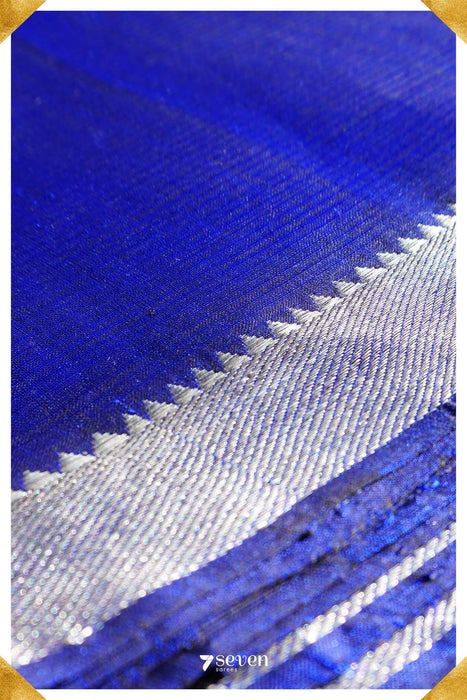 Shubha Mangalagiri Handloom Blue Pure Silk-Cotton Saree - Seven Sarees - Saree - Seven Sarees