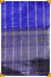 Shubha Mangalagiri Handloom Blue Pure Silk-Cotton Saree - Seven Sarees - Saree - Seven Sarees