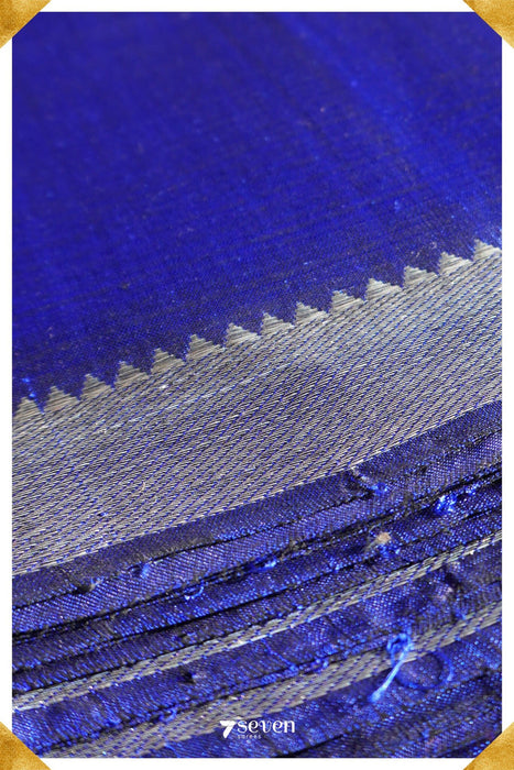 Shubha Mangalagiri Handloom Blue Pure Silk-Cotton Saree - Seven Sarees - Saree - Seven Sarees