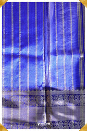 Shubha Mangalagiri Handloom Blue Pure Silk-Cotton Saree - Seven Sarees - Saree - Seven Sarees