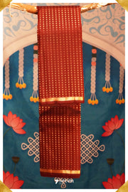 Sri Handloom Kanchipuram Pattu 100% Pure Silk Brown Saree | Silk Mark Certified - Seven Sarees - Seven Sarees