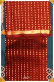 Sri Handloom Kanchipuram Pattu 100% Pure Silk Brown Saree | Silk Mark Certified - Seven Sarees - Seven Sarees