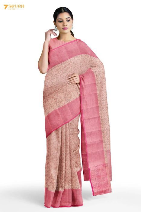 Sridevi Benaras Pink Art Silk Saree - Seven Sarees - Saree - Seven Sarees