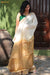 Star Jasmine Chattisgarh White Pure Tussar Silk Saree | Silk Mark Certified - Seven Sarees - Saree - Seven Sarees