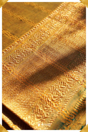 Suma Mangalagiri Handloom Green/Gold Pure Silk-Cotton Saree - Seven Sarees - Saree - Seven Sarees