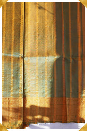 Suma Mangalagiri Handloom Green/Gold Pure Silk-Cotton Saree - Seven Sarees - Saree - Seven Sarees