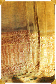 Suma Mangalagiri Handloom Green/Gold Pure Silk-Cotton Saree - Seven Sarees - Saree - Seven Sarees