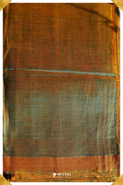 Suma Mangalagiri Handloom Green/Gold Pure Silk-Cotton Saree - Seven Sarees - Saree - Seven Sarees