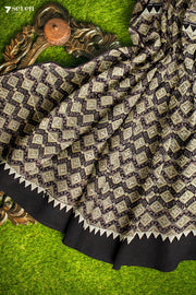 Taabir Kutch Brown Pure Ajrakh Cotton Saree - Seven Sarees - Saree - Seven Sarees