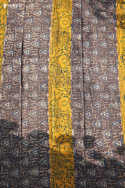 Umetta Hand Block Kalamkari 100% Soft Cotton Saree (Handloom) - Seven Sarees - Saree - Seven Sarees