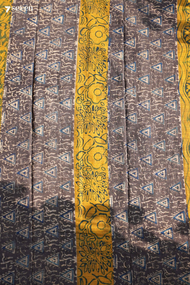 Umetta Hand Block Kalamkari 100% Soft Cotton Saree (Handloom) - Seven Sarees - Saree - Seven Sarees