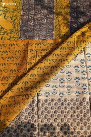 Umetta Hand Block Kalamkari 100% Soft Cotton Saree (Handloom) - Seven Sarees - Saree - Seven Sarees