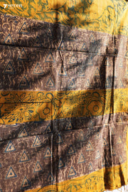 Umetta Hand Block Kalamkari 100% Soft Cotton Saree (Handloom) - Seven Sarees - Saree - Seven Sarees