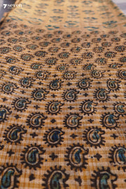 Umetta Hand Block Kalamkari 100% Soft Cotton Saree (Handloom) - Seven Sarees - Saree - Seven Sarees