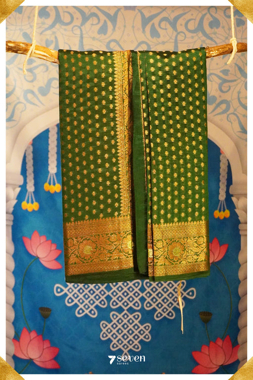 Urja Benares Teal Pure Silk Saree | Silk Mark Certified - Seven Sarees - Saree - Seven Sarees