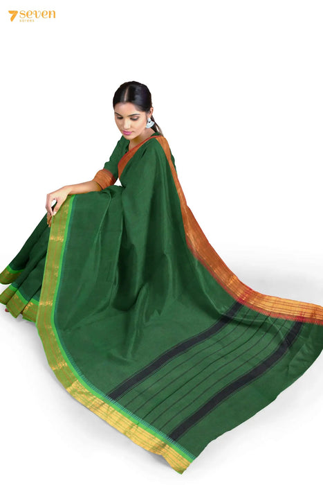 Vadavanam Madurai Green Pure Cotton Saree - Seven Sarees - Saree - Seven Sarees