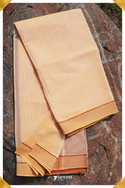 Vagishwari Mangalagiri Handloom Offwhite/Red Pure Cotton Saree - Seven Sarees - Saree - Seven Sarees