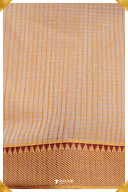 Vagishwari Mangalagiri Handloom Offwhite/Red Pure Cotton Saree - Seven Sarees - Saree - Seven Sarees