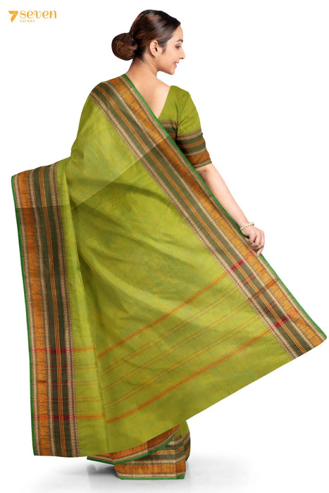 Vaibhavam Madurai Green Pure Cotton Saree - Seven Sarees - Saree - Seven Sarees