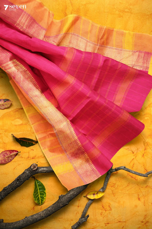 Valli Madurai Red Pure Cotton Saree - Seven Sarees - Saree - Seven Sarees