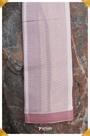 Veenavani Mangalagiri Handloom Sandal/Red Pure Cotton Saree - Seven Sarees - Saree - Seven Sarees