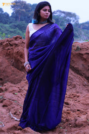 Vibha Mangalagiri Handloom Purple Silk Cotton Saree - Seven Sarees - Saree - Seven Sarees