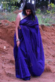Vibha Mangalagiri Handloom Purple Silk Cotton Saree - Seven Sarees - Saree - Seven Sarees