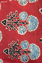 Zara Kutch Red pure Ajrakh modal silk saree - Seven Sarees - Saree - Seven Sarees